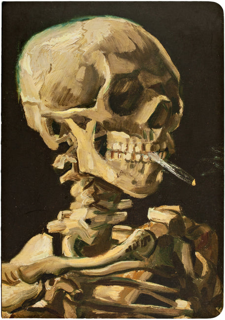 Teneues - A5 Notebook: Head of a Skeleton with a Burning Cigarette by Vincent Van Gogh, Skull, Paperback - 140 Lined Pages with Lay Flat Binding: Our